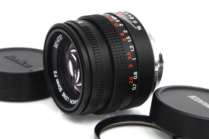 【中古】【美品】コニカ M-HEXANON LENS 50mm F2 コニカKMマウント用 γA3534-2R1B