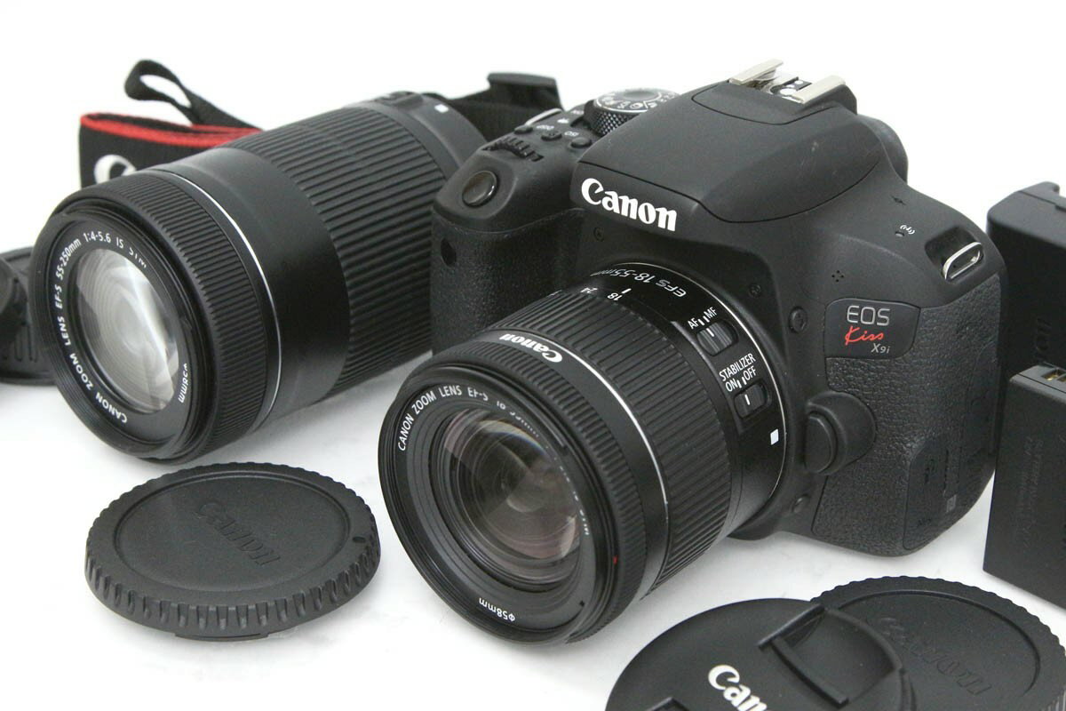 【中古】【良品】キヤノン EOS Kiss X9i ダブルズームキット（センサー清掃済み） CA01-R3101-3U1A Canon EFマウント APS-C 標準ズーム 望遠ズーム 手ブレ補正 レンズ付き セット 中古