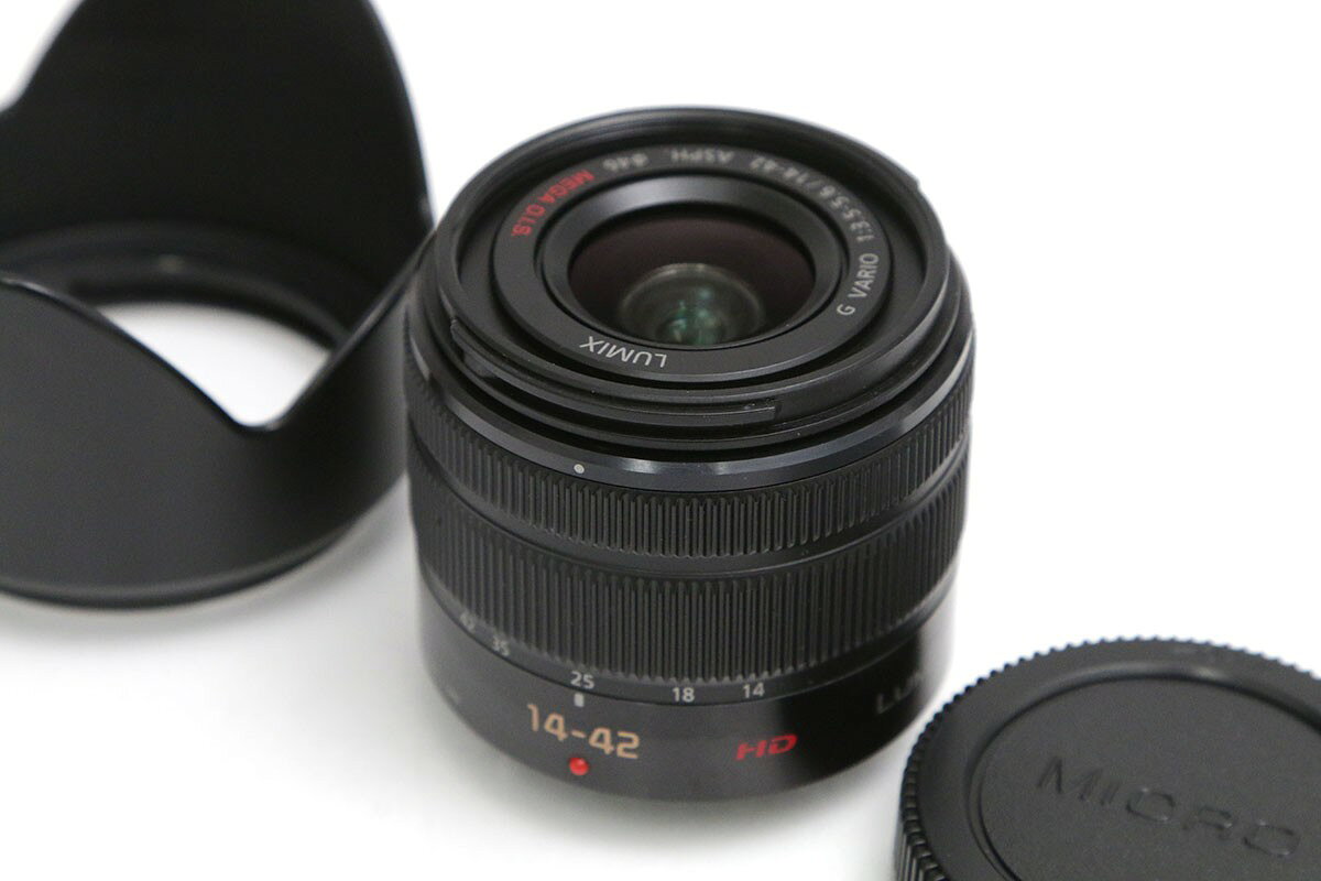 【中古】【良品】パナソニック LUMIX G VARIO 14-42mm/F3.5-5.6 II ASPH./MEGA O.I.S. H-FS1442A-K [ブ..
