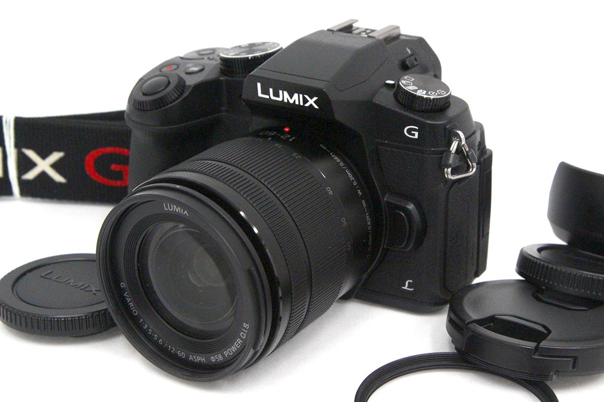 ■商品名 パナソニック LUMIX DMC-G8M 標準ズームレンズキット ■状態 並品 ■シリアル ボディ：WE7GB004051 レンズ(12-60mm)：XB7DF105075 ■付属品 【ボディ】 バッテリー：純正「DMW-BLC12」1個・互換1個 充電器 ストラップ ストラップ留め具：欠品 アイピース ボディキャップ 【レンズ(12-60mm)】 フロントキャップ リアキャップ フード レンズフィルター：MARUMI ■動作 【ボディ】 通常撮影：良好 液晶表示：良好 データ記録：良好 ボタン：良好 ダイヤル：良好 バッテリー：劣化度不明 【レンズ(12-60mm)】 オートフォーカス：良好 ズーム操作：良好 MF操作：良好 スイッチ類：良好 ■外観・内部 【ボディ】 上部：良好 底部：底のメクラキャップ欠品 正面：良好 背面：良好 液晶面：小スレ 液晶保護フィルム：貼付済 入出力端子：良好 グリップ：小スレ マウント：良好 ファインダー：良好 センサー：良好 【レンズ(12-60mm)】 レンズ面 前玉：良好 レンズ面 後玉：良好 カビ/くもり/チリ：小チリ、レンズ内極薄曇り 鏡胴：良好 リング部：良好 マウント部：良好 フィルター枠：良好 ■コメント ・中古品のため、表面のわずかな擦れやレンズ・ファインダー内部の微量なホコリなどはご容赦ください。 ・一部、レンズフィルター・テスト用電池・互換品などが付属している場合がございますが、サービス品の為品質の保証はいたしかねます。 ・一部メーカー保証書が付属している商品がありますが、中古品のためメーカー保証有効の有無はわかりかねます。