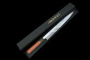 【中古】【未使用品】無銘 柳刃包丁 水本焼 尺一 白鋼 花梨柄 箱付 KN02-B668-2L2C 柳刃包丁 水本焼 尺一 白鋼 花梨柄 箱付