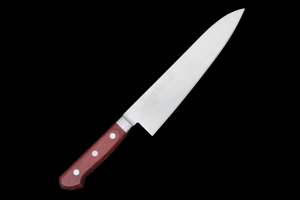 【中古】【美品】鍔屋 牛刀 洋包丁 210mm ステンレス 鍔付きハンドル 名入 KN02-B1757-2L1D 21cm 万能 シェフナイフ 調理 料理 刃物 切り 捌き