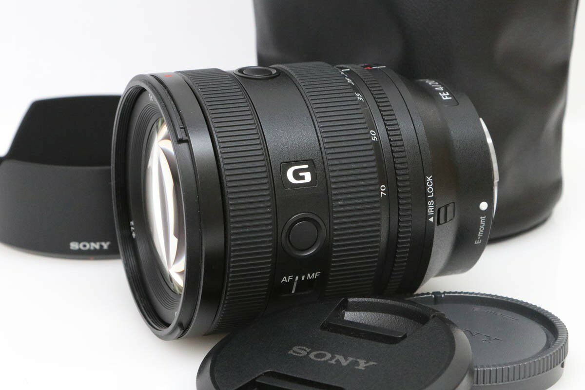 ■商品名 ソニー FE 20-70mm F4 G SEL2070G ■状態 美品 [外観] わずかなスレや小傷はありますが、中古品としてきれいな状態です。 [光学] わずかな微細チリのみでくもりやカビなど無くきれいな状態です。 [動作] 基本動作に異常は無く動作良好です。 ■付属品 フロントキャップ リアキャップ フード ソフトケース ※付属品について 上記、主要な付属品を記載しております。 画像にあるものが全てとなりますので、詳細は商品写真よりご確認ください。 ■コメント ・状態良好な商品ですが、中古品のためわずかな使用感や機器内部の微量なホコリなどはご容赦ください。 ・一部、テスト用電池・互換品などが付属している場合がございますが、サービス品の為品質の保証はいたし兼ねます。 ・一部メーカー保証書が付属している商品がございますが、中古品のためメーカー保証有効の有無はわかりかねます。