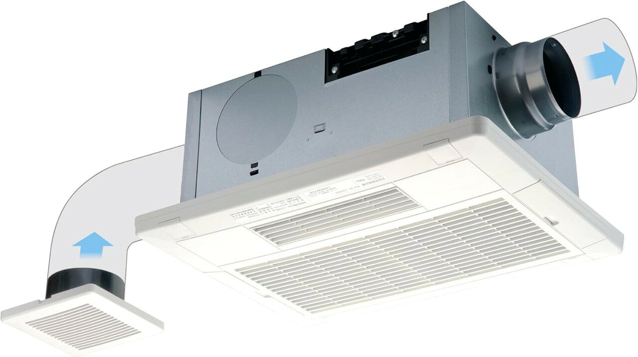■商品仕様 タイプ：浴室換気乾燥暖房機 燃料：電気 スタイル：天井埋込 消費電力：暖房：1280W(強)、1180W(弱) 幅x高さx奥行き：470x210x360 mm 重量：7 kg