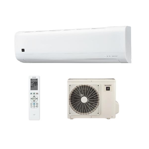 ■商品仕様 タイプ：壁掛け 畳数目安：おもに6畳用 電源：100V、平行型 外気温：50 ℃対応 年度モデル：2026年モデル 販売区分：住宅設備モデル 冷房対応畳数(目安)：冷房9畳まで (6〜9畳) 冷房(木造和室目安)：6畳 冷房(鉄筋洋室目安)：9畳 冷房能力：2.2kW 冷房消費電力：550W 冷房COP：4 暖房対応畳数(目安)：暖房6畳まで (5〜6畳) 暖房(木造和室目安)：5畳 暖房(鉄筋洋室目安)：6畳 暖房能力：2.2kW 低温暖房能力：2.8 kW 暖房消費電力：455W 暖房COP：4.84 フィルター自動お掃除機能：なし 内部乾燥：有り 除菌：有り 脱臭：有り イオン機能：プラズマクラスター 除湿：有り 新冷媒R32：有り 多段階評価点(2027年度)：2 省エネ基準達成率：87%(2027年度) APF(通年エネルギー消費効率)：5.8(JIS C 9612:2013) 期間消費電力量：717kWh(JIS C 9612:2013) 年間電気代：19359 円 室内機サイズ：幅795x高さ252x奥行233mm 室外機サイズ：幅660(+配管カバー部56)x高さ530x奥行244(脚含301)mm 室内機重量：9 kg 室外機重量：20 kg
