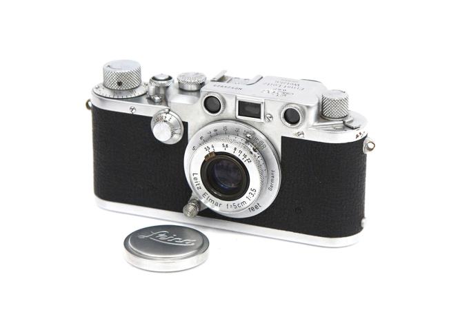 【中古】【美品】 ライカ フィルムレンジファインダーカメラ IIIc ボディ Leitz Elmar 5cm F3.5 γA2051-2C3