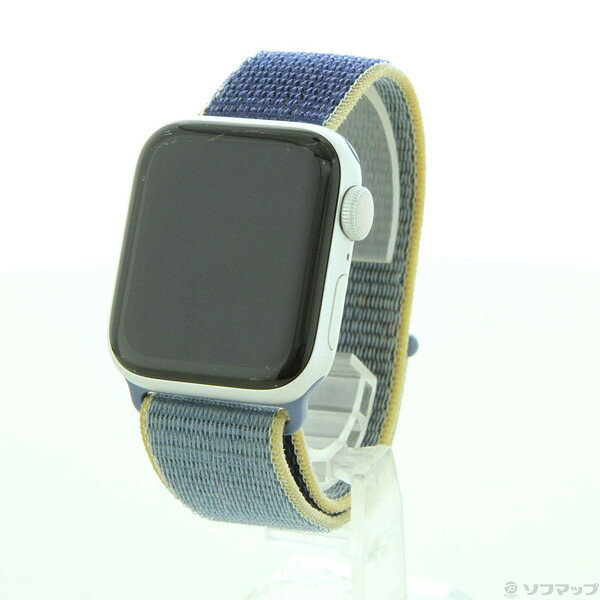 【中古】Apple(アップル) Apple Watch Series 5 GPS 40mm シルバーアルミニウムケース アラスカンブルースポーツループ 【251-ud】