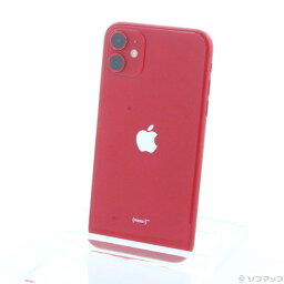 【中古】Apple(アップル) iPhone11 64GB プロダクトレッド MWLV2J／A SIMフリー 【258-ud】