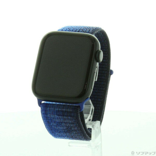 【中古】Apple(アップル) Apple Watch SE 第2世代 GPS 44mm ミッドナイトアルミニウムケース ミッドナイトネイビーNikeスポーツループ 【269-ud】