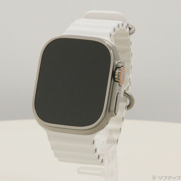 【中古】Apple(アップル) Apple Watch Ultra GPS + Cellular 49mm チタニウムケース ホワイトオーシャンバンド 【276-ud】