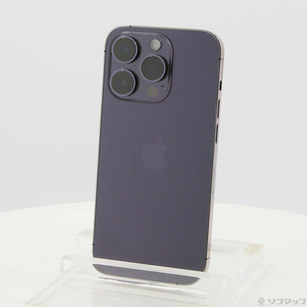 【中古】Apple(アップル) iPhone14 Pro 128GB ディープパープル MQ0F3J／A SIMフリー 【262-ud】