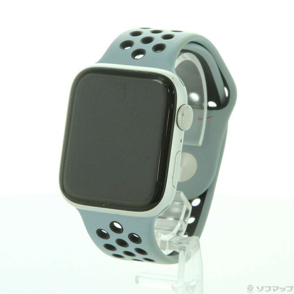 【中古】Apple(アップル) Apple Watch Series 6 Nike GPS 44mm シルバーアルミニウムケース オブシディアンミスト／ブラックNikeスポー..