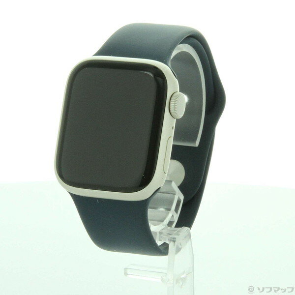 【中古】Apple(アップル) Apple Watch Series 7 GPS 41mm スターライトアルミニウムケース アビスブルースポーツバンド 【305-ud】
