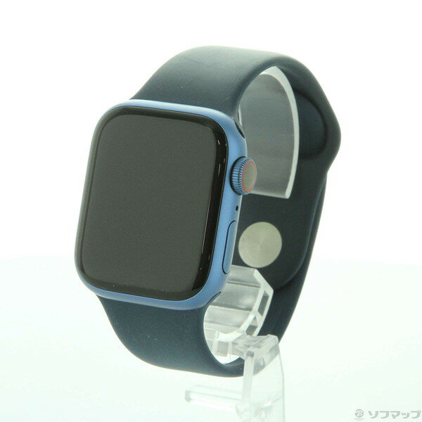 【中古】Apple(アップル) Apple Watch Series 7 GPS + Cellular 41mm ブルーアルミニウムケース アビスブルースポーツバンド 【344-ud】