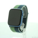 【中古】Apple(アップル) Apple Watch Series 7 GPS 45mm ブルーアルミニウムケース アビスブルー/モスグリーンスポーツループ ...