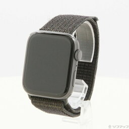 【中古】Apple(アップル) Apple Watch SE 第1世代 GPS 44mm スペースグレイアルミニウムケース ブラックNikeスポーツループ 【269-ud】