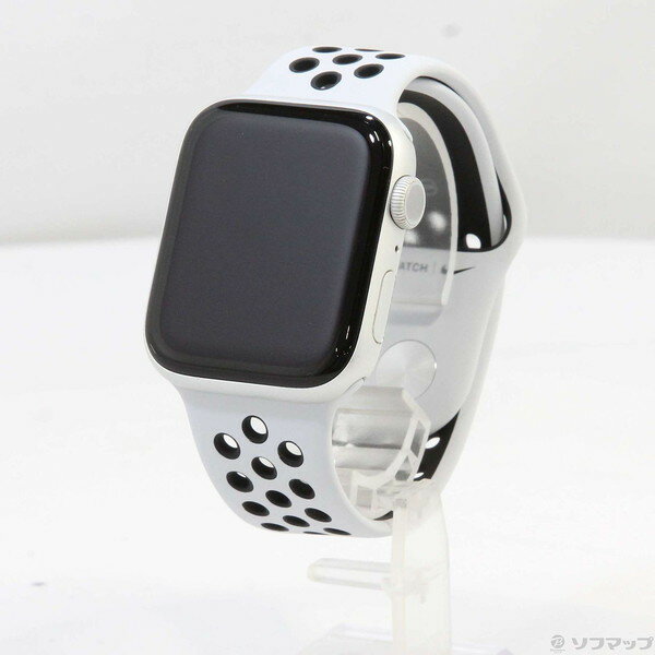 【中古】Apple(アップル) Apple Watch Series 5 Nike GPS 44mm シルバーアルミニウムケース ピュアプラチナム／ブラックNikeスポーツバ..