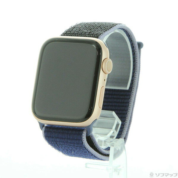 【中古】Apple(アップル) Apple Watch Series 5 GPS 44mm ゴールドアルミニウムケース ミッドナイトブルースポーツループ 【348-ud】
