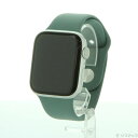 【中古】Apple(アップル) Apple Watch Series 5 GPS 44mm シルバーアルミニウムケース パイングリーンスポーツバンド 【305-...