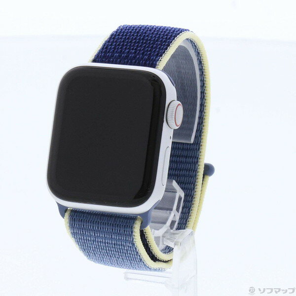 【中古】Apple(アップル) Apple Watch Series 5 GPS + Cellular 40mm シルバーアルミニウムケース アラスカンブルースポーツループ 【305-ud】