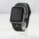 【中古】Apple(アップル) Apple Watch Sport 38mm スペースグレイアルミニウムケース ブラックNikeスポーツバンド 【251-ud】