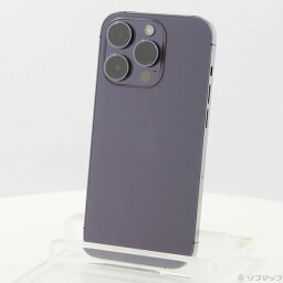 【中古】Apple(アップル) iPhone14 Pro 128GB ディープパープル MQ0F3J／A SIMフリー 【305-ud】