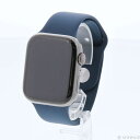 【中古】Apple(アップル) Apple Watch Series 7 GPS + Cellular 45mm グラファイトステンレススチールケース アビスブルースポーツバンド 【377-ud】