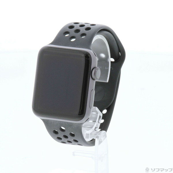 【中古】Apple(アップル) Apple Watch Series 2 Nike 42mm スペースグレイアルミニウムケース アンスラサイト／ブラックNikeスポーツバンド 【258-ud】