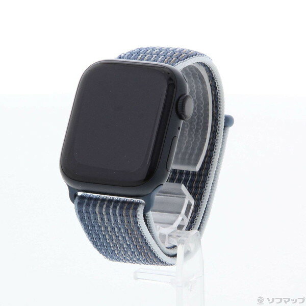 【中古】Apple(アップル) Apple Watch Series 8 GPS 41mm ミッドナイトアルミニウムケース ストームブルースポーツループ 【262-ud】