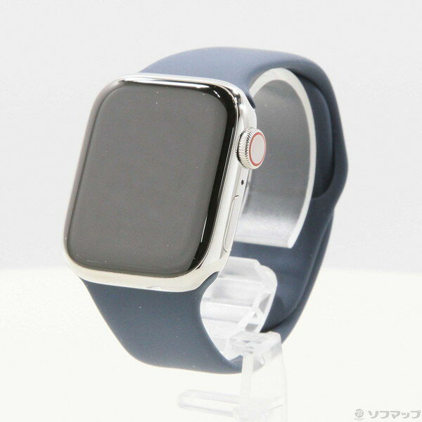 【中古】Apple(アップル) Apple Watch Series 9 GPS + Cellular 41mm シルバーステンレススチールケース ストームブルースポーツバンド 【258-ud】