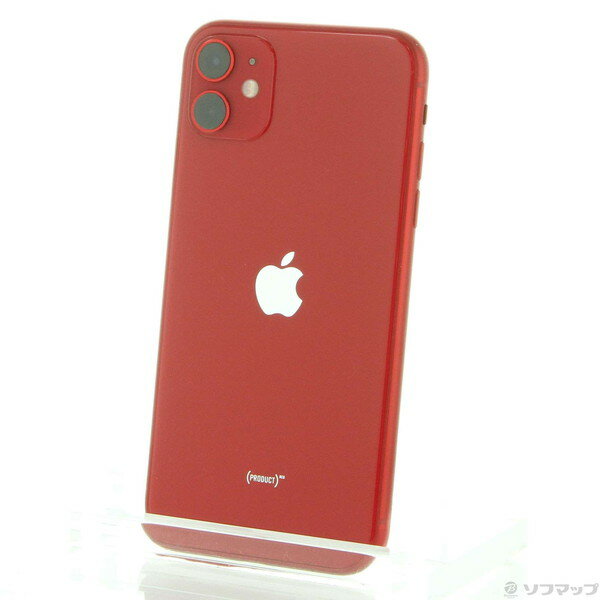 【中古】Apple(アップル) iPhone11 64GB プロダクトレッド MWLV2J／A SIMフリー 【349-ud】