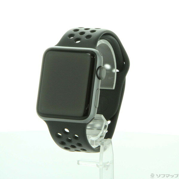 【中古】Apple(アップル) Apple Watch Series 3 Nike+ GPS 42mm スペースグレイアルミニウムケース アンスラサイト／ブラックNikeスポーツバンド 【352-ud】