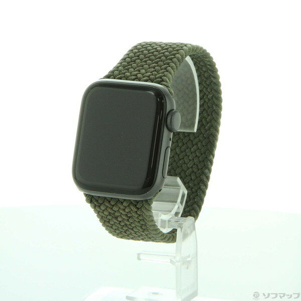 【中古】Apple(アップル) Apple Watch SE 第1世代 GPS 40mm スペースグレイアルミニウムケース インバネスグリーンブレイデッドソロループ 【348-ud】