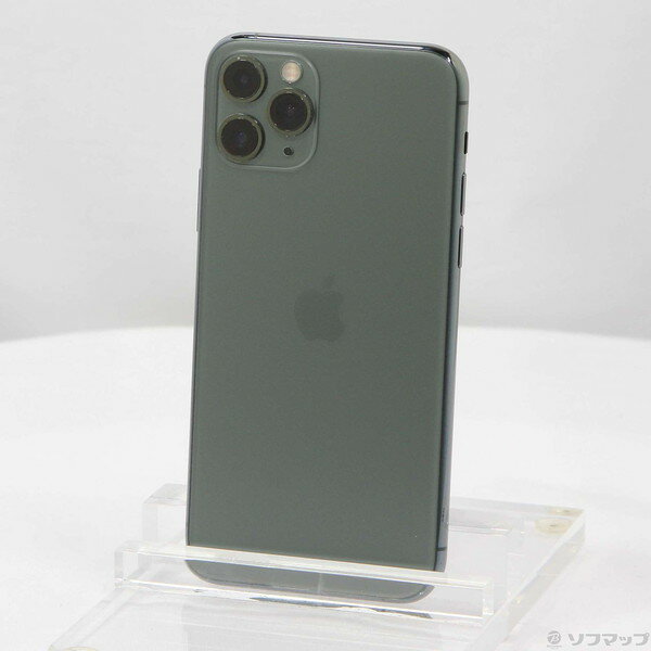 【中古】Apple(アップル) iPhone11 Pro 256GB ミッドナイトグリーン MWCC2J／A SIMフリー 【381-ud】