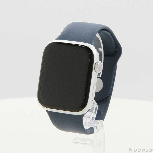 【中古】Apple(アップル) Apple Watch Series 9 GPS 45mm シルバーアルミニウムケース ストームブルースポーツバンド 【352-ud】