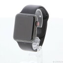 【中古】Apple(アップル) Apple Watch Series 3 GPS + Cellular 42mm スペースブラックステンレススチールケース ブラ...