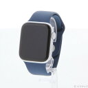 【中古】Apple(アップル) Apple Watch SE 第1世代 GPS 44mm シルバーアルミニウムケース アビスブルースポーツバンド 【348-ud】