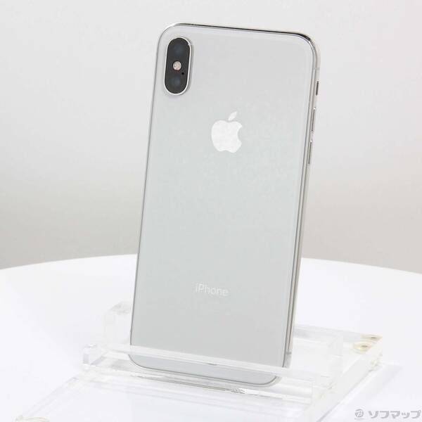 【中古】Apple(アップル) iPhoneX 64GB シルバー NQAY2J／A SIMフリー 【377-ud】