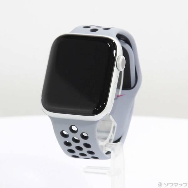 【中古】Apple(アップル) Apple Watch Series 6 Nike GPS 44mm シルバーアルミニウムケース オブシディアンミスト／ブラックNikeスポー..