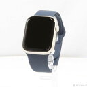 【中古】Apple(アップル) Apple Watch Series 9 GPS 45mm スターライトアルミニウムケース ストームブルースポーツバンド 【258-ud】
