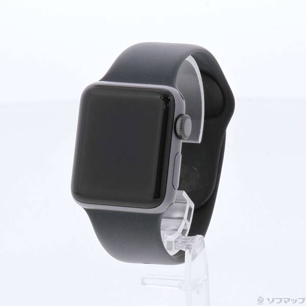 【中古】Apple(アップル) Apple Watch Series 3 GPS 38mm スペースグレイアルミニウムケース ブラックスポーツバンド 【297-ud】