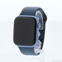 【中古】Apple(アップル) Apple Watch Series 7 GPS 45mm ブルーアルミニウムケース アビスブルースポーツバンド 【220-ud】