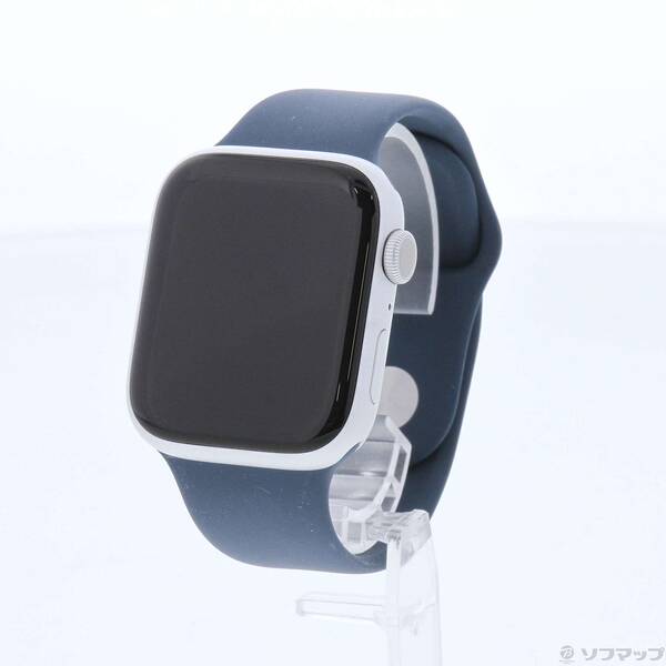 【中古】Apple(アップル) Apple Watch Series 9 GPS 45mm シルバーアルミニウムケース ストームブルースポーツバンド 【344-ud】