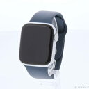 【中古】Apple(アップル) Apple Watch SE 第2世代 GPS 44mm シルバーアルミニウムケース ストームブルースポーツバンド 【258-ud】