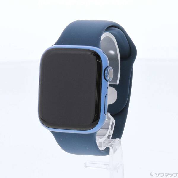 【中古】Apple(アップル) Apple Watch Series 7 GPS 45mm ブルーアルミニウムケース アビスブルースポーツバンド 【368-ud】