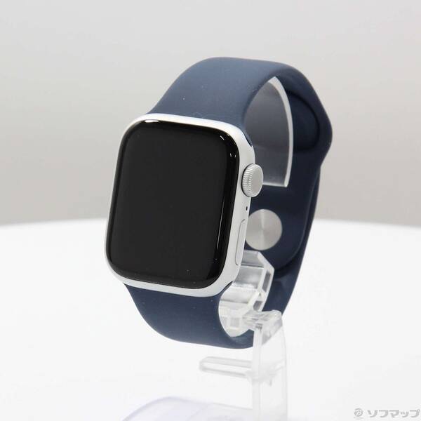 【中古】Apple(アップル) 〔展示品〕 Apple Watch Series 9 GPS 41mm シルバーアルミニウムケース ストームブルースポーツバンド 【344-ud】