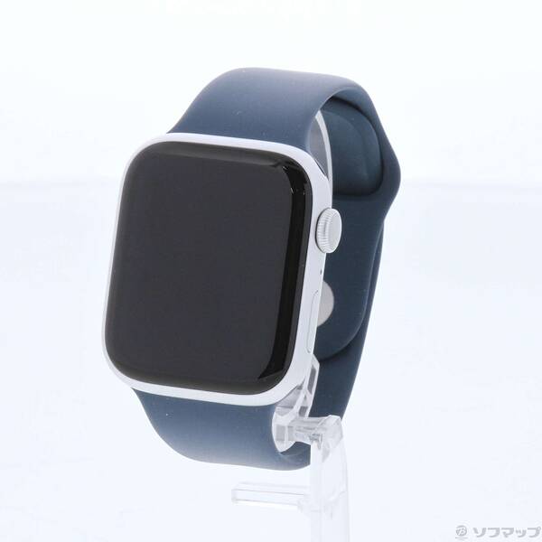 【中古】Apple(アップル) Apple Watch Series 9 GPS 45mm シルバーアルミニウムケース ストームブルースポーツバンド 【258-ud】