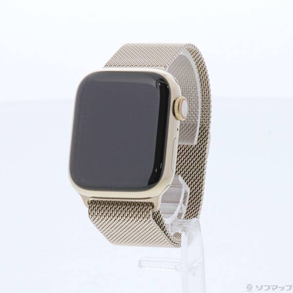 【中古】Apple(アップル) 〔展示品〕 Apple Watch Series 8 GPS + Cellular 41mm ゴールドステンレススチールケース ゴールドミラネーゼループ 【198-ud】