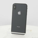 【中古】Apple(アップル) iPhoneX 256GB スペースグレイ NQC12J／A SIMフリー 【348-ud】