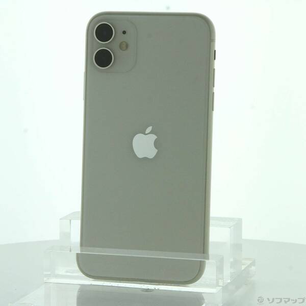 【中古】Apple(アップル) iPhone11 64GB ホワイト MWLU2J／A SIMフリー 【348-ud】